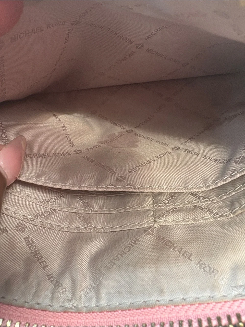 Michael Kors Rose Pink Snakeskin-Embossed Zip Pouch